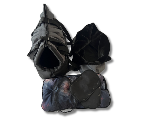 Dog bag sling "In Beige", summer version / size S