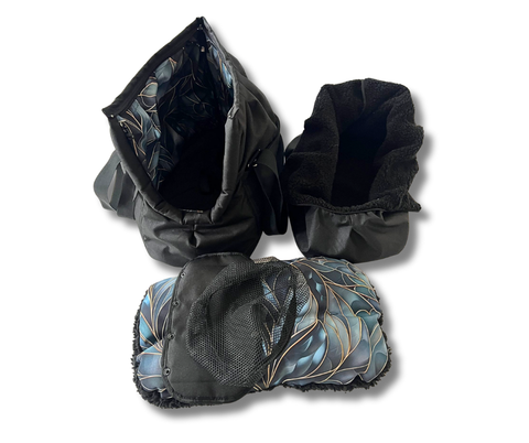 Für Hunde bis ca. 5kg / Wintertasche "Dark Forest" mit abnehmbarem Fensternetz / Gr. M