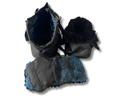 Für Hunde bis ca. 10kg / Wetterfeste Hundetasche "Leo in Schwarz" mit Rucksack-Funktion & mit abnehmbarem Netz / Gr. XL