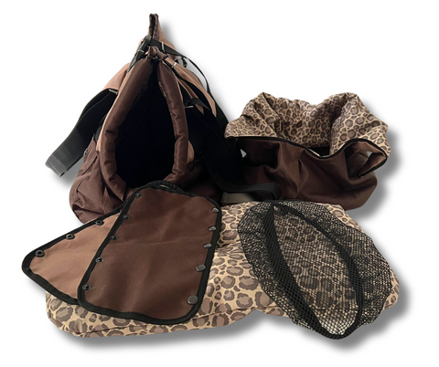 Für Hunde bis ca. 7kg / Wetterfeste Hundetasche "Leo" mit Rucksack-Funktion & mit abnehmbarem Netz / Gr. L