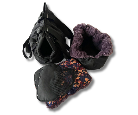 Wetterfeste Wintertasche "Süße Blümchen" / Rucksack-Funktion mit abnehmbarem Netz - Lieferzeit ca. 8 Wochen NACH Ihrer Bestellung