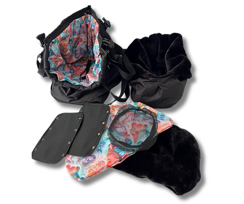 Für Hunde bis ca. 7kg / Sommertasche - Rucksack / Multifunktion Gr. L  "Hundeparadies" mit extra Fach im Boden, 2 Inlays & abnehmbarem Fensternetz - Lieferzeit ca. 8 Wochen NACH Ihrer Bestellung