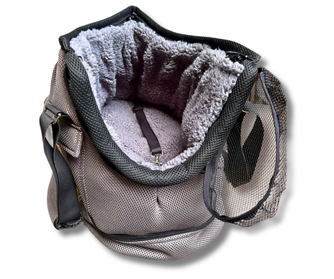 Für Hunde bis ca. 5kg / Sommertasche - Multifunktion Gr. M "Ozean Grau" mit extra Fach im Boden & abnehmbarem Fensternetz - Lieferzeit ca. 8 Wochen NACH Ihrer Bestellung