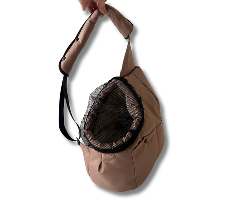 Wetterfeste Sling-Wintertasche "In Beige"  mit abnehmbarem Fensternetz - Lieferzeit ca. 8 Wochen NACH Ihrer Bestellung