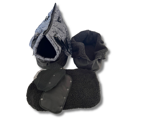 Wetterfeste Hundetasche "Sternchen" mit abnehmbarem Fensternetz / Gr. S, M, L, XL - Lieferzeit ca. 8 Wochen NACH Ihrer Bestellung