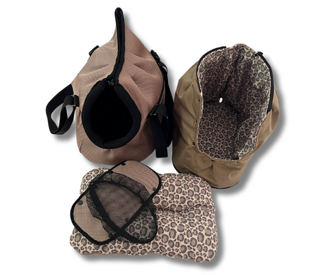 Für Hunde bis ca. 5kg / Sommertasche - Multifunktion Gr. M "In Beige" mit extra Inlay & abnehmbarem Fensternetz - Lieferzeit ca. 8 Wochen NACH Ihrer Bestellung