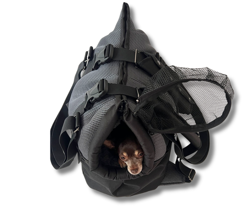 Hundetasche Rucksack für Hunde bis 5 kg mit Sicherheits-Karabinern