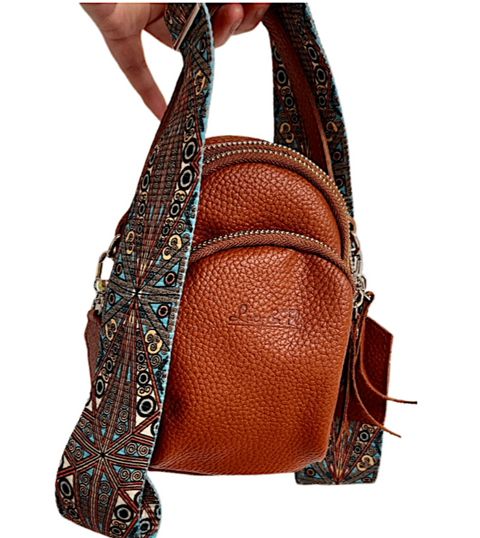 Grace - dog bag "Cognac", genuine leather