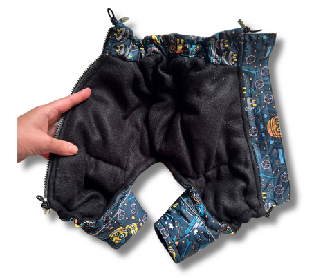 Wetterfeste Softschell-Wintermäntel "RoboGalaxy" 🐾🤖 für Rüden / Geschirr