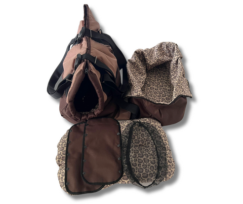 Für Hunde bis ca. 7kg / Wetterfeste Hundetasche "Leo" mit Rucksack-Funktion & mit abnehmbarem Netz / Gr. L