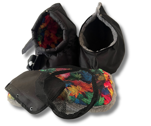 Wetterfeste Sling-Hundetasche Blätterzauber Gr. S für Mini-Hunde bis ca. 2,5 kg mit kuscheligem Inlay