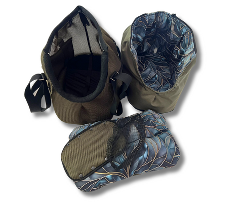 Für Hunde bis ca. 5kg / Sommertasche - Multifunktion Gr. M "Jungle" mit extra Inlay & abnehmbarem Fensternetz - Lieferzeit ca. 8 Wochen NACH Ihrer Bestellung