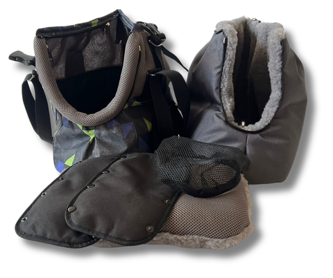 Hundetasche mit herausnehmbarem Inlay und Oxford Stoff Detail