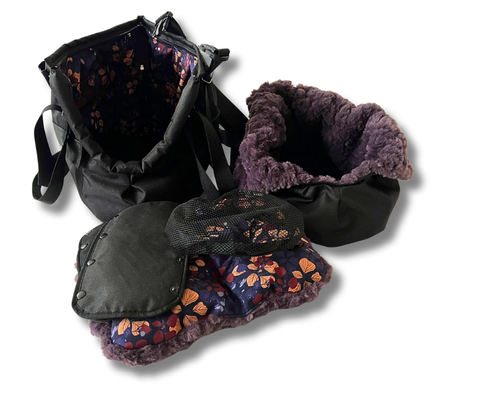 Wetterfeste Wintertasche "Süße Blümchen" / Rucksack-Funktion mit abnehmbarem Netz - Lieferzeit ca. 8 Wochen NACH Ihrer Bestellung