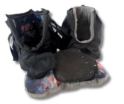 Wintertasche Snow Dream Gr. S mit herausnehmbarem warmem Inlay, Wendekissen, Fensternetz und stabilem Boden