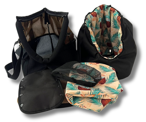 Hundetasche Tropical Dream in Größe S mit herausnehmbarem Inlay und tropischem Muster für sehr kleine Hunde
