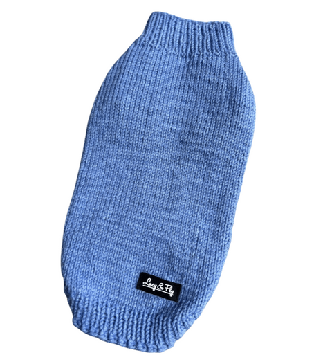 Dog sweater for females "sky blue" / RL 22cm- 25cm, BU 34-36cm