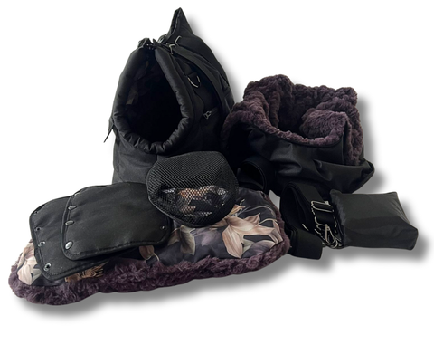 Dog bag sling "In Beige", summer version / size S