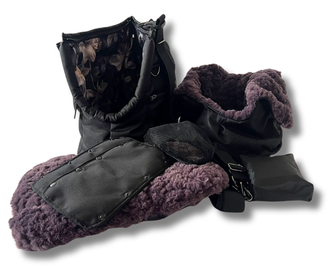 Dog bag sling "In Beige", summer version / size S