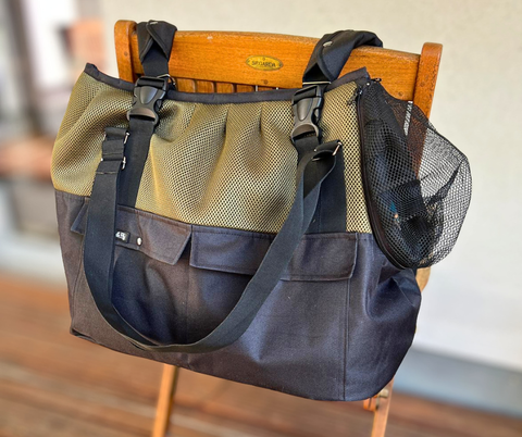 Hundetasche Summer Travel mit Rucksackfunktion in Olivgrün und Schwarz