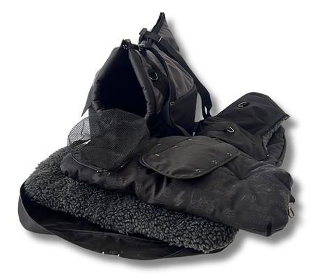 Dark Elegance Royal Set XL Hundetasche für Hunde bis ca. 10 kg mit Rucksackfunktion und herausnehmbarem Inlay