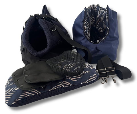 Sommertasche Rucksack in Marineblau für kleine Hunde