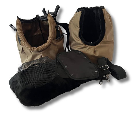 Sommertasche Safari Sund mit herausnehmbarem kuscheligem Inlay, abnehmbarem Fensternetz und verstellbaren Tragegurten
