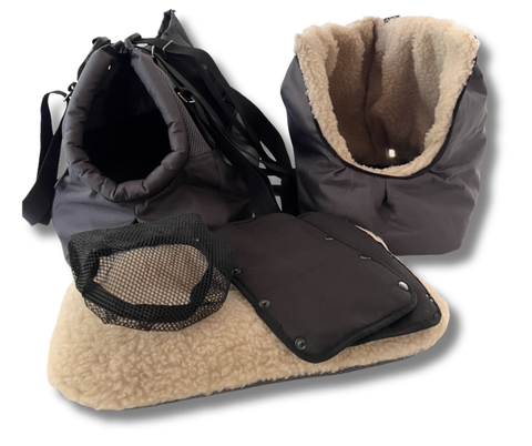 Hundetasche Silberfuchs Gr. M für Hunde bis ca. 5 kg mit Rucksackfunktion und kuscheligem Inlay