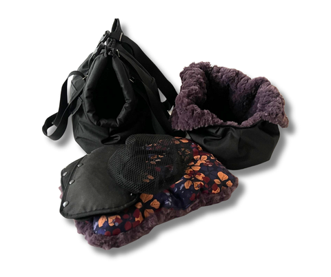 Wetterfeste Wintertasche "Süße Blümchen" / Rucksack-Funktion mit abnehmbarem Netz - Lieferzeit ca. 8 Wochen NACH Ihrer Bestellung