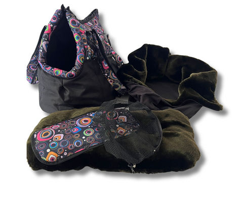 Für Hunde bis ca. 7kg / Wetterfeste Hundetasche "Happy Day" mit abnehmbarem Fensternetz Gr. L