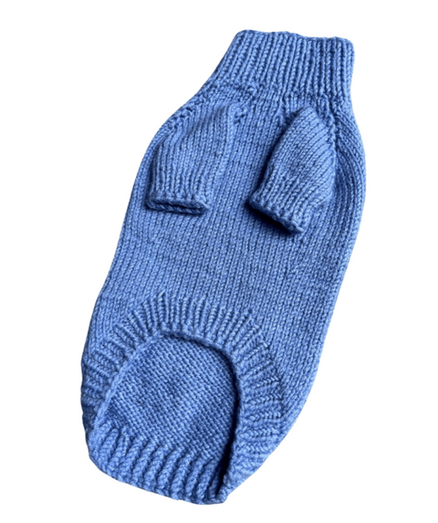 Dog sweater for females "sky blue" / RL 22cm- 25cm, BU 34-36cm