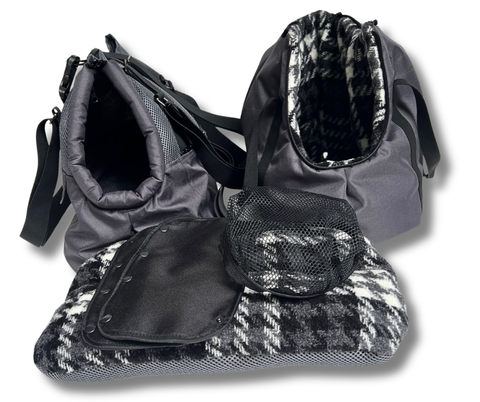 Hundetasche-Rucksack City Style Gr. M für Hunde bis ca. 5 kg mit Mesh-Bereich, Oxford-Stoff und Inlay-Täschchen