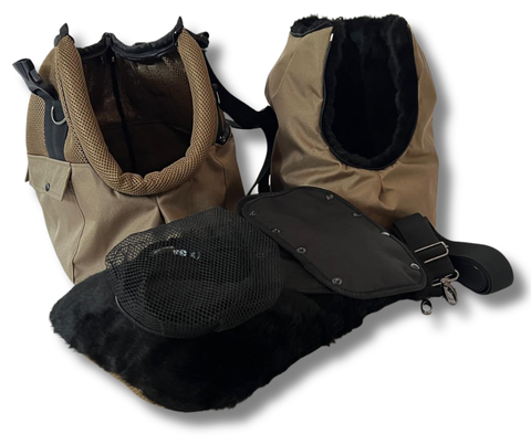 Hundetasche-Rucksack mit herausnehmbarem kuscheligem Inlay, abnehmbarem Fensternetz und verstellbaren Tragegurten