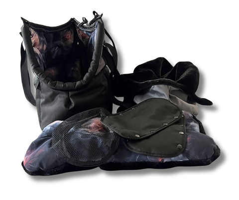 Dog bag sling "In Beige", summer version / size S