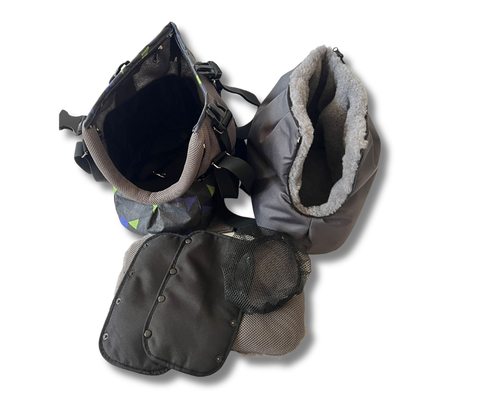 kleine Hundetasche mit Netz und Sicherheitskarabiner