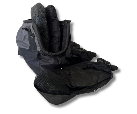 Dark Elegance Royal Set mit zwei separaten Kissen aus Softshell, Teddyplüsch und wasserabweisendem Stoff