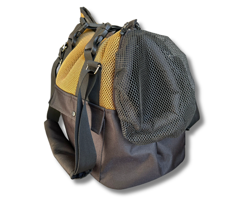 Hundetasche Rucksack Safari Sand mit Inlay und Fensternetz