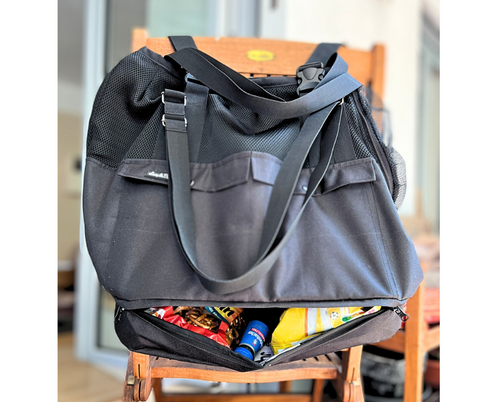 Für Hunde bis ca. 7kg / Sommertasche - Rucksack / Multifunktion Gr. L  "Hundeparadies" mit extra Fach im Boden, 2 Inlays & abnehmbarem Fensternetz - Lieferzeit ca. 8 Wochen NACH Ihrer Bestellung