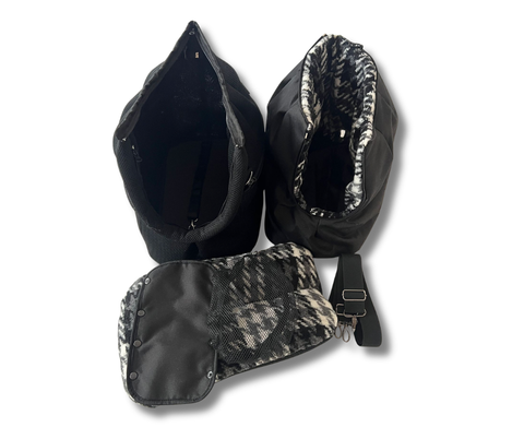 Hundetasche in Schwarz für Reisen, Ausflüge und Alltag mit kleinem Hund