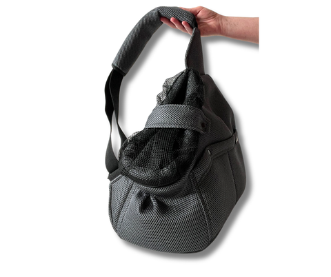 Luftige Sling-Sommertasche Ozeangrau für kleine Hunde bis 5 kg