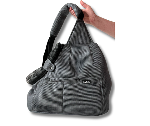 Sling-Hundetasche in Ozeangrau mit verstellbarem Schultergurt