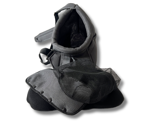 Offene Sommertasche für kleine Hunde in Ozeangrau