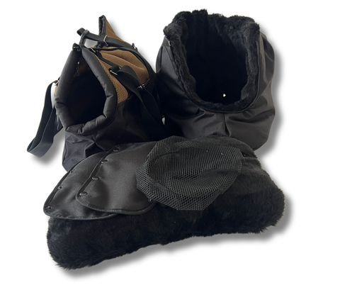 Hundetasche Größe M in Safari Sand mit Fensternetz und herausnehmbarer Bodenplatte