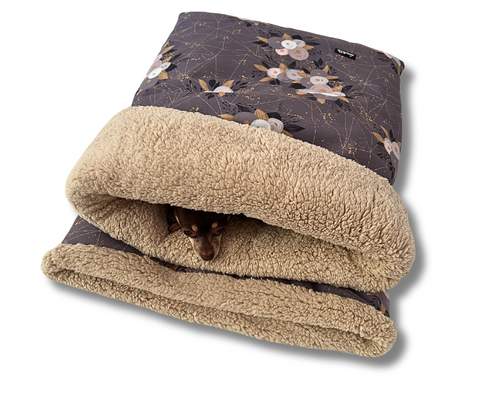 Goldene Blumen - Softschell-Hundeschlafsäcke  / 70cm x 52cm (nicht umgeschlagen)