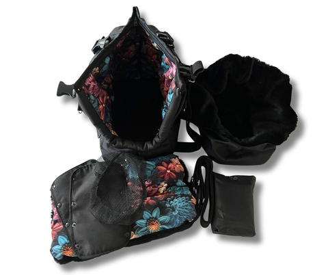 Midnight Garden Hundetasche mit abnehmbarem Fensternetz und geschütztem Innenbereich für kleine Hunde