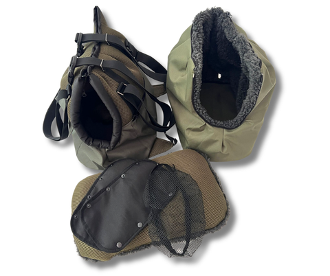 Sommertasche mit Rucksackfunktion in komplettem Olivgrün