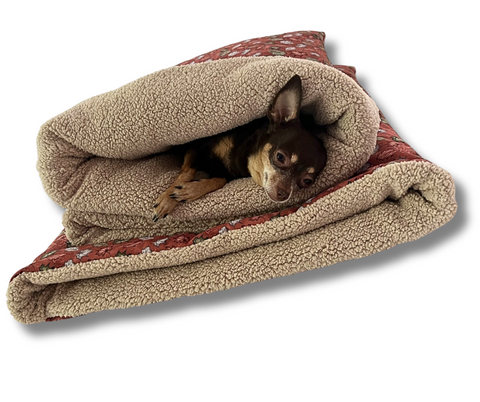 Wald Blätter in Braun - Softschell-Hundeschlafsack  / 54cm x 40cm (nicht umgeschlagen)