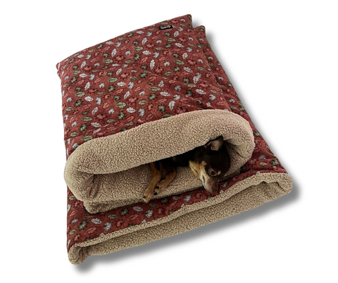 Wald Blätter in Braun - Softschell-Hundeschlafsack  / 54cm x 40cm (nicht umgeschlagen)