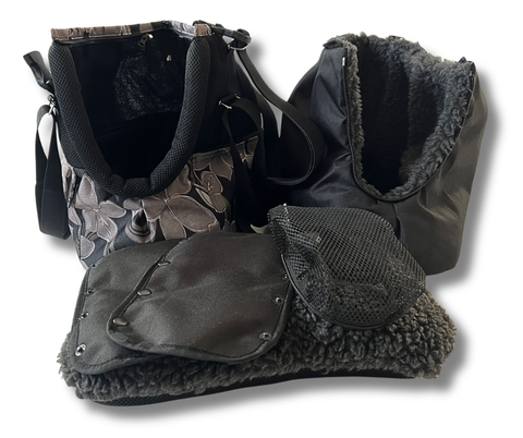 Detailaufnahme der Hundetasche aus Oxford-Material mit herausnehmbarem Inlay für kleine Hunde bis 2,5 kg
