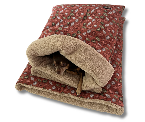 Wald Blätter in Braun - Softschell-Hundeschlafsack  / 54cm x 40cm (nicht umgeschlagen)